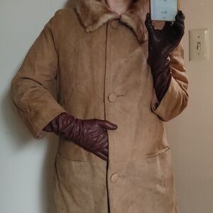VTG Tan Suede and Mink Coat Size 4/6